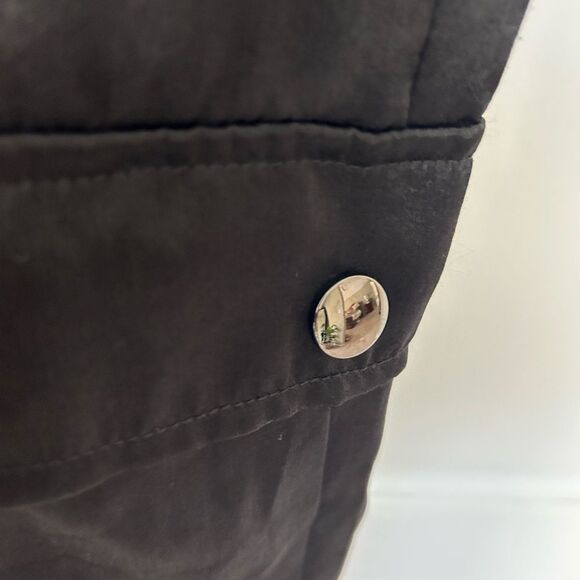 Kori Women’s New Black Satin Sleeveless Jumpsuit with Silver Snaps  Size Small - Picture 8 of 15